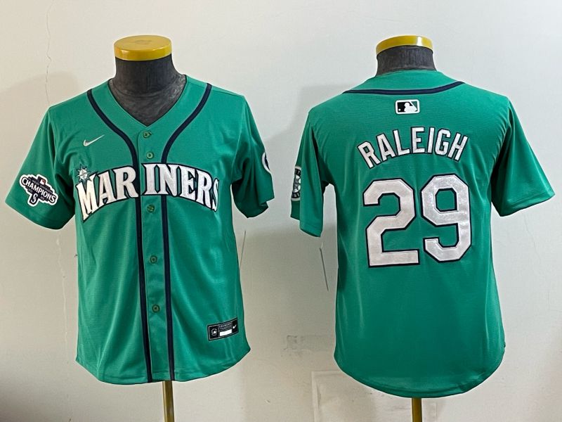 Youth Seattle Mariners #29 Raleigh Green Game 2026 Nike MLB Jersey style 07->youth mlb jersey->Youth Jersey